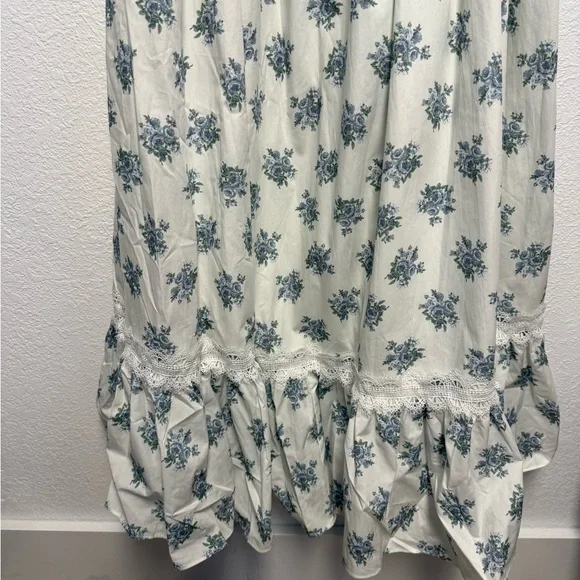 Antonio Melani Blue Floral Smocked Midi Dress NWT Size 12 Cottagecore - Picture 3 of 14